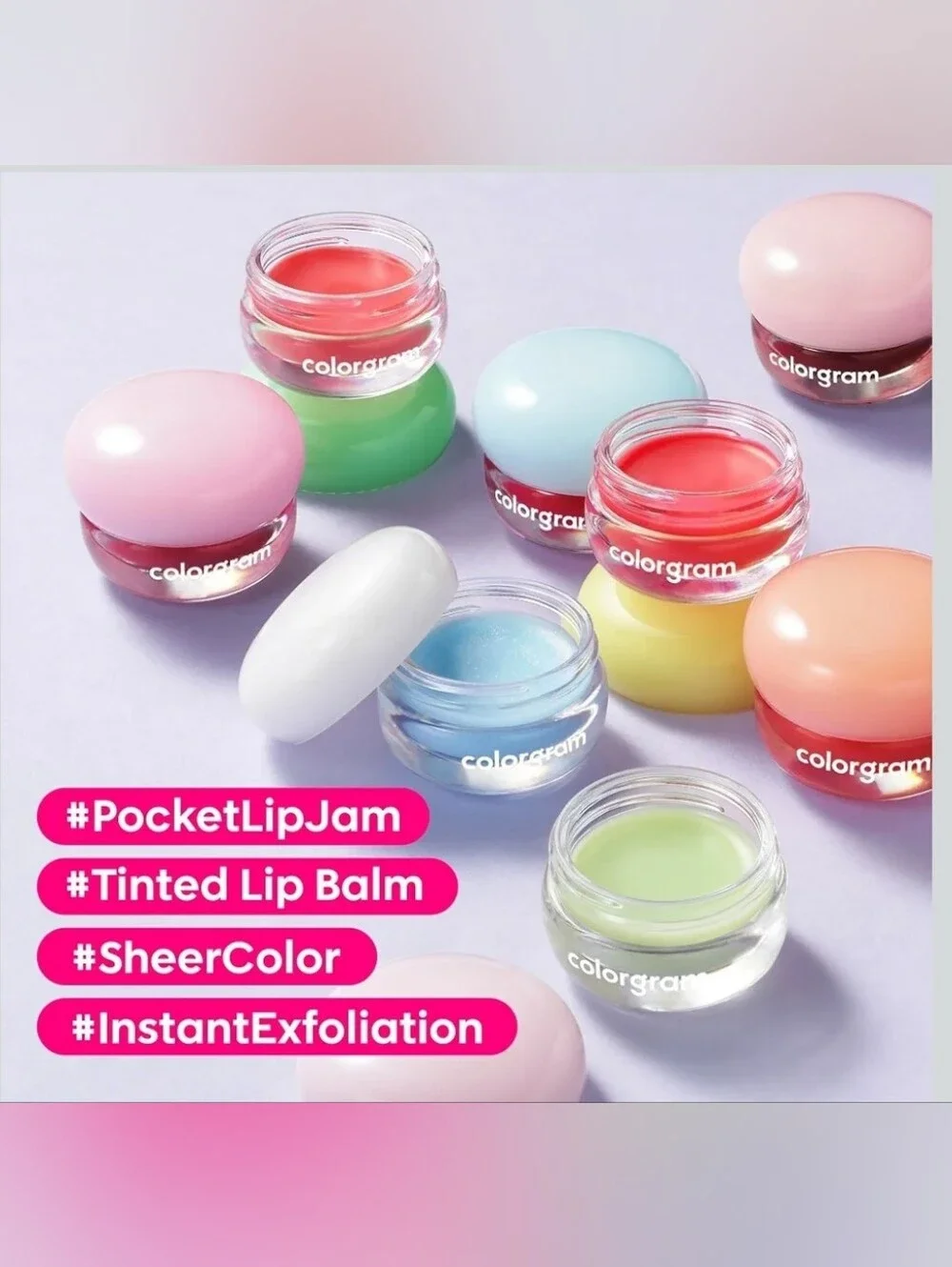 COLORGRAM Tintin Dory 03 Peach Jam, Pudding Pot Lip Blush, Tinted Lip Jam